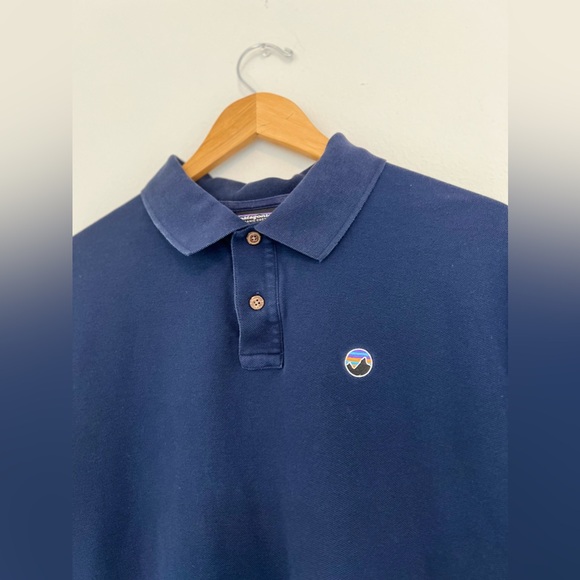Patagonia Men’s Dark Blue Size L Organic Cotton Short Sleeve Polo T-Shirt - Picture 5 of 12